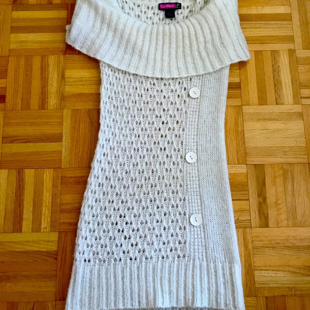 Say What? White off shoulder/off-the-shoulder sweater dress - Size Small